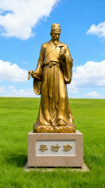 玻璃钢仿铜李时珍雕塑 (10)