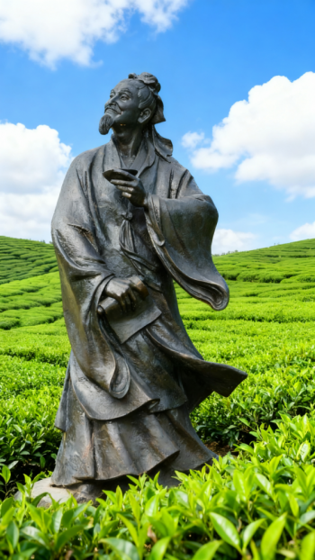 茶圣陆羽玻璃钢仿铜像