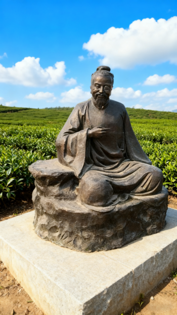 玻璃钢仿铜陆羽雕塑像