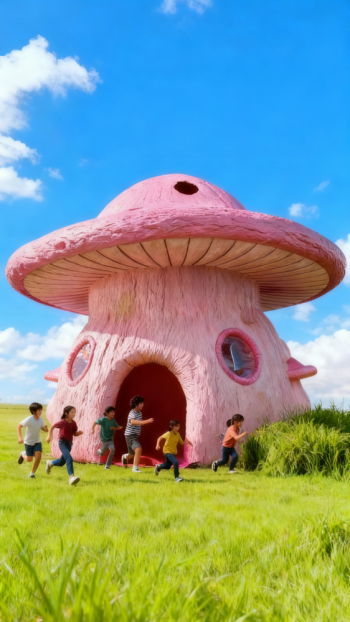 玻璃钢卡通蘑菇屋 (1)