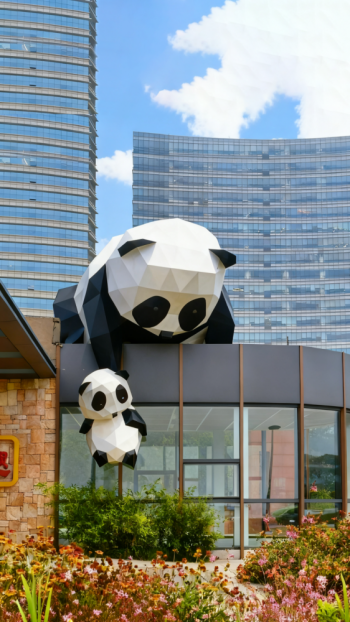 玻璃钢母子熊猫雕塑 (7)