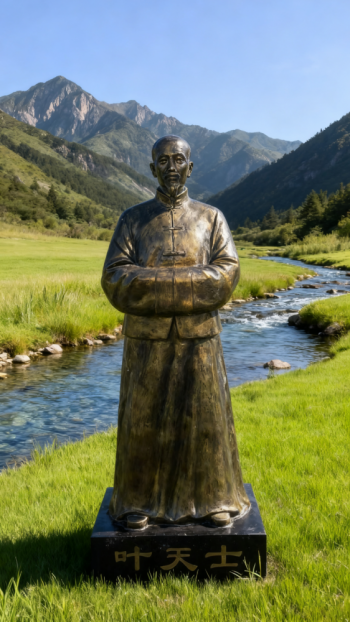 玻璃钢仿铜十大名医之叶天士雕塑 (2)