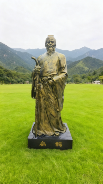 玻璃钢仿铜十大名医之扁鹊雕塑 (7)