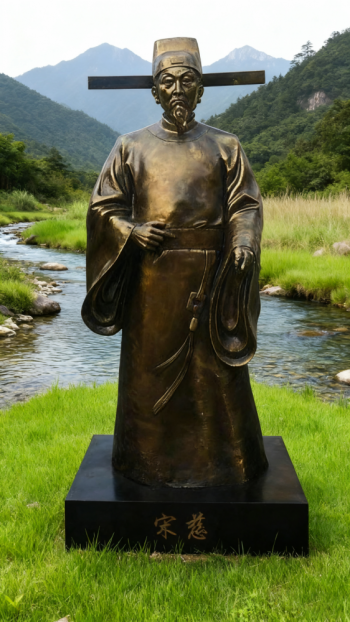 玻璃钢仿铜十大名医之宋慈雕塑 (9)