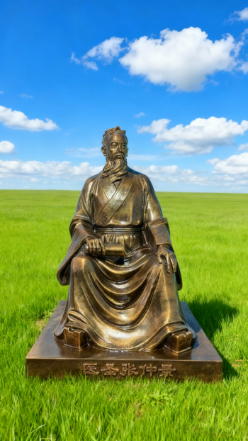 玻璃钢仿铜张仲景雕塑 (4)