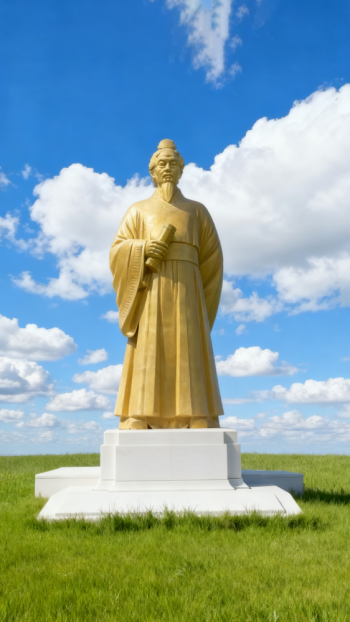 玻璃钢仿铜张仲景雕塑 (7)