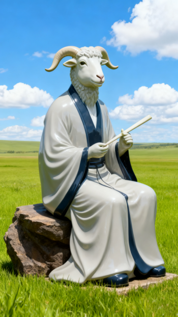 兽首人身十二生肖动物雕塑 (4)