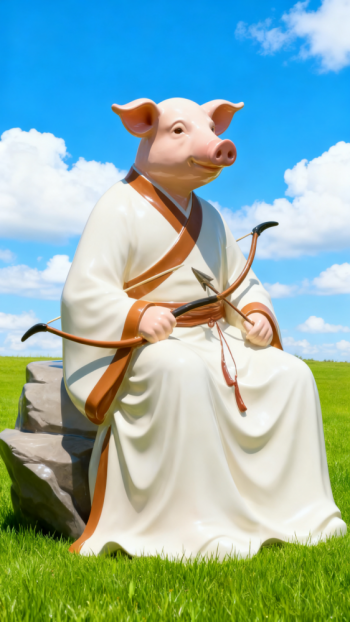 兽首人身十二生肖动物雕塑 (12)