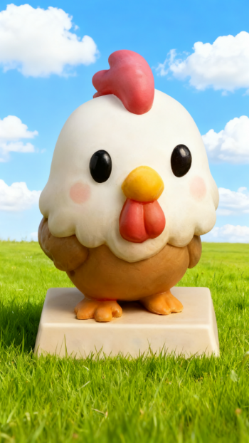 玻璃钢卡通12生肖鸡雕塑 (1)