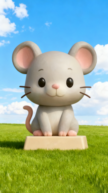 玻璃钢卡通12生肖鼠雕塑 (2)