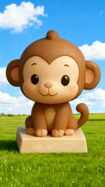 玻璃钢卡通12生肖猴雕塑 (5)