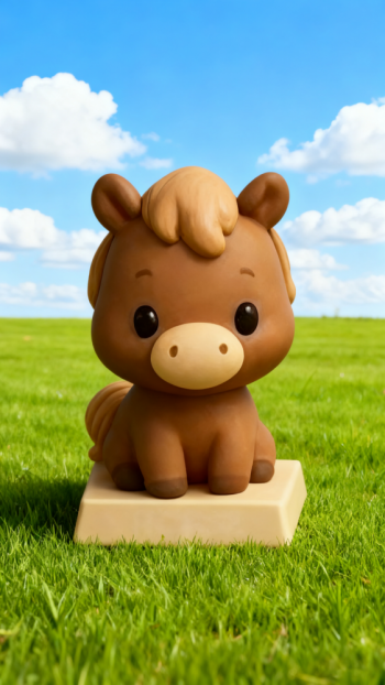 玻璃钢卡通12生肖马雕塑 (8)