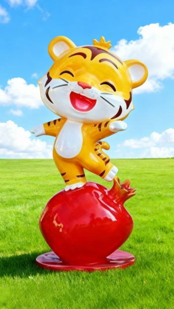 水果底座生肖动物雕塑 (2)