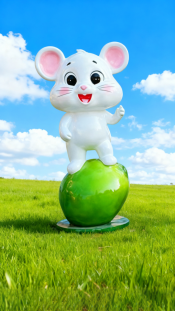 水果底座生肖动物雕塑 (4)