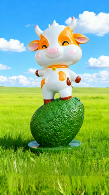 水果底座生肖动物雕塑 (6)