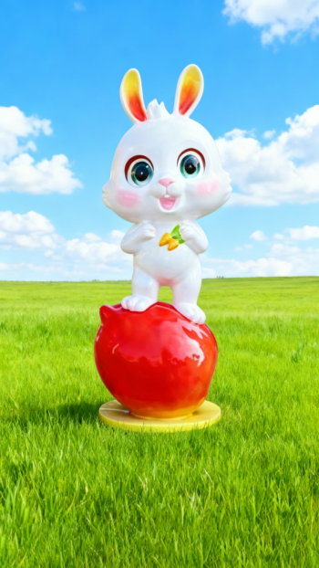 水果底座生肖动物雕塑 (8)