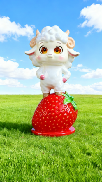 水果底座生肖动物雕塑 (11)