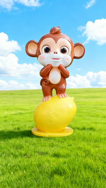 水果底座生肖动物雕塑 (12)