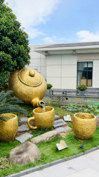 玻璃钢茶壶景观雕塑摆件