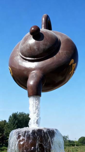 玻璃钢悬空流水天壶茶壶景观雕塑 (6)