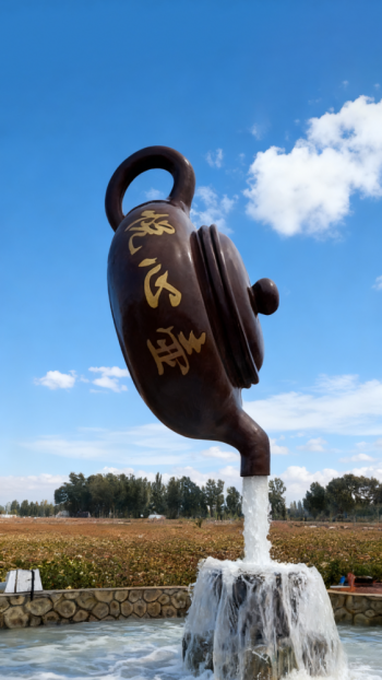 玻璃钢悬空流水天壶茶壶景观雕塑 (8)