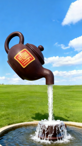 玻璃钢悬空流水天壶茶壶景观雕塑 (12)