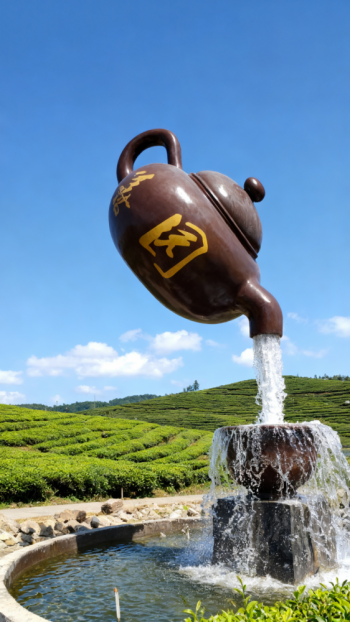 玻璃钢悬空流水天壶茶壶景观雕塑 (13)
