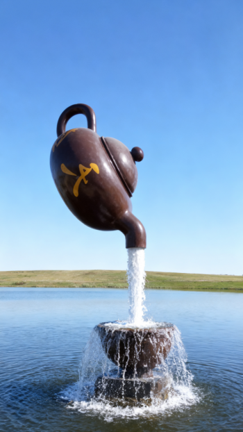 玻璃钢悬空流水天壶茶壶景观雕塑 (17)