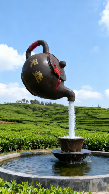 玻璃钢悬空流水天壶茶壶景观雕塑 (18)