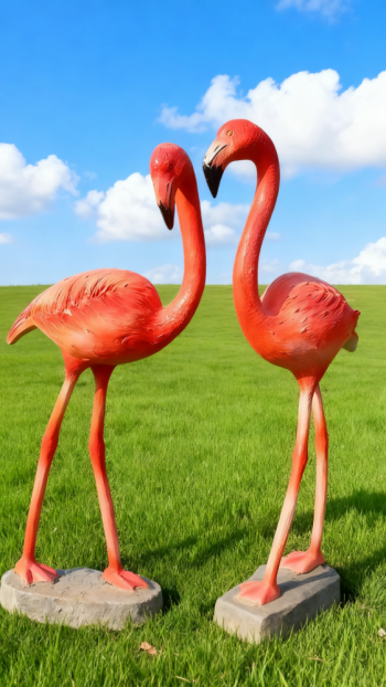 玻璃钢仿真火烈鸟雕塑 (1)
