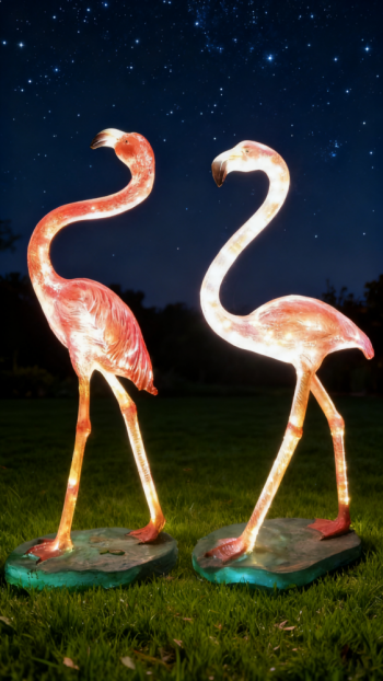 玻璃钢仿真火烈鸟雕塑 (3)