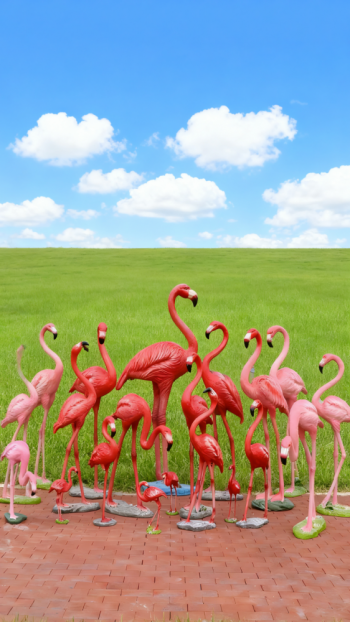 玻璃钢仿真火烈鸟雕塑 (4)