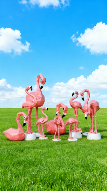 玻璃钢仿真火烈鸟雕塑 (8)