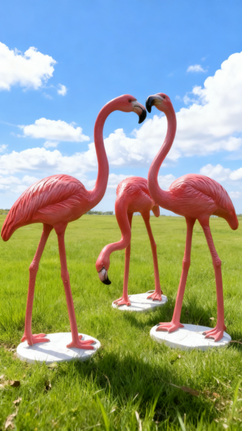 玻璃钢仿真火烈鸟雕塑 (9)