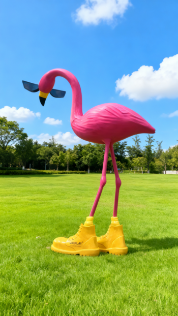 玻璃钢火烈鸟卡通造型雕塑 (10)