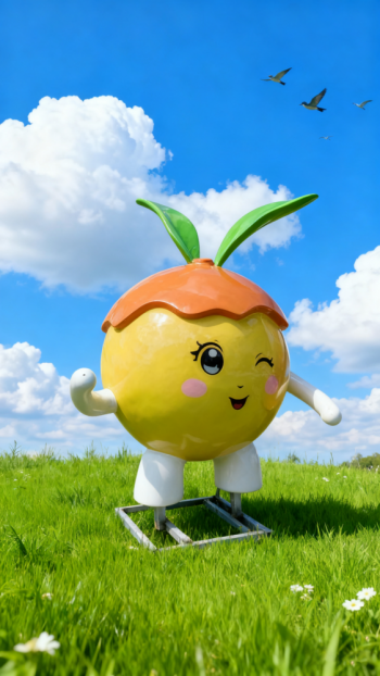 玻璃钢卡通橙子雕塑 (3)