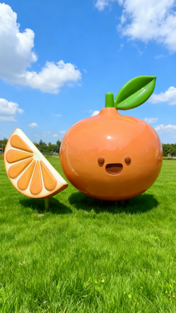 玻璃钢卡通橙子雕塑 (6)