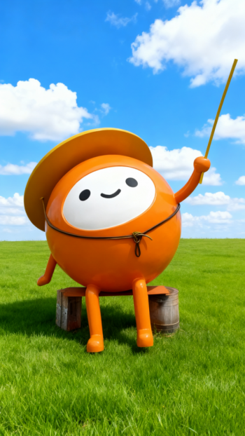 玻璃钢卡通橙子雕塑 (10)