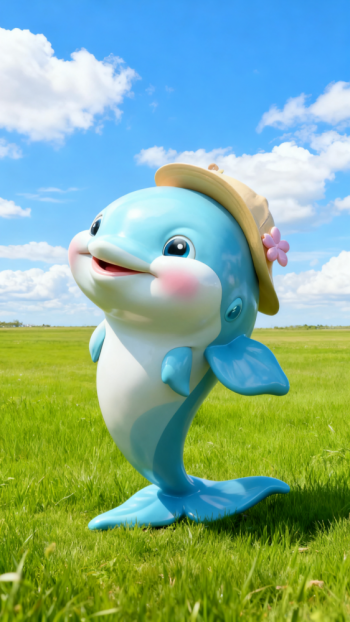 玻璃钢卡通海豚雕塑 (2)