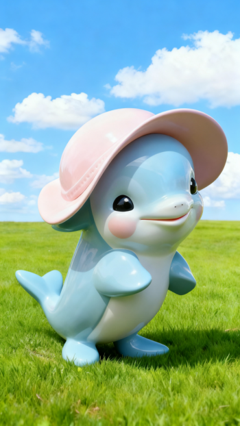 玻璃钢卡通海豚雕塑 (4)