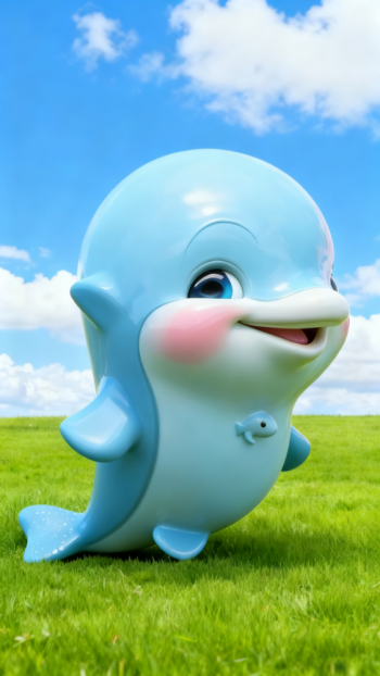 玻璃钢卡通海豚雕塑 (5)