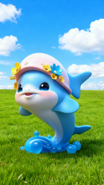 玻璃钢卡通海豚雕塑 (7)