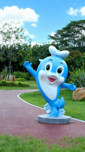 玻璃钢卡通海豚雕塑 (9)