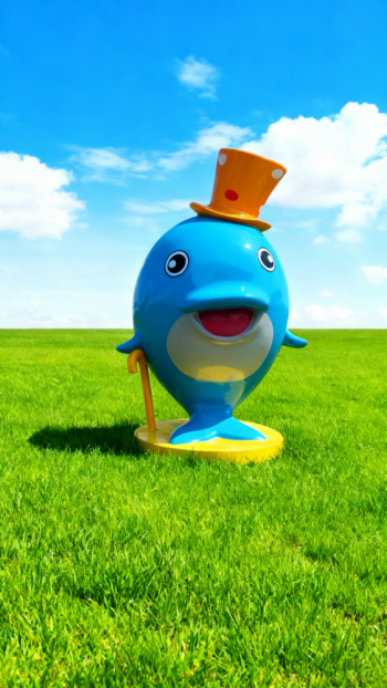 玻璃钢卡通海豚雕塑 (11)