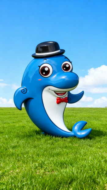 玻璃钢卡通海豚雕塑 (15)