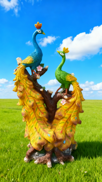 玻璃钢仿真孔雀雕塑 (3)