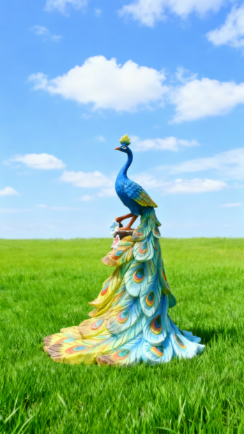 玻璃钢仿真孔雀雕塑 (7)