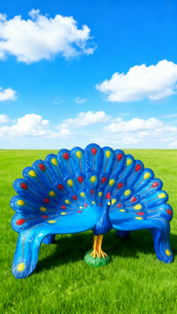 玻璃钢仿真孔雀雕塑 (8)
