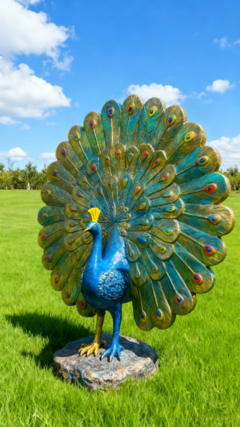 玻璃钢仿真孔雀雕塑 (11)