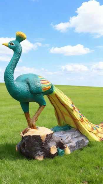 玻璃钢仿真孔雀雕塑 (14)